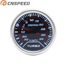 CNSPEED 12 В 2 ''52 мм авто турбо Boost Gauge-30 дюймов hg~ 35 Psi дымовые линзы с подсветкой турбо Boost Gauge Meter