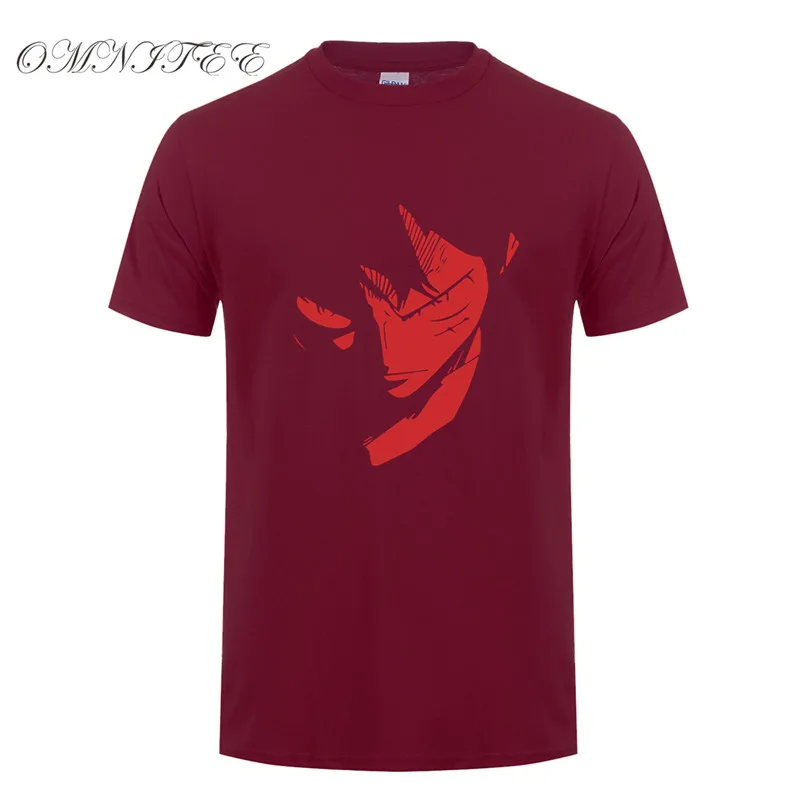 Omnitee цельная футболка с обезьянкой D Luffy, Мужская футболка с круглым вырезом и коротким рукавом, хлопковые повседневные футболки с аниме, мужские топы, OZ-076 - Цвет: as picture