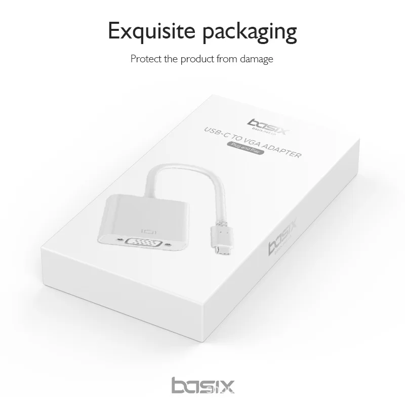 Basix usb C VGA адаптер USB 3 1 Тип женщин Кабель для Macbook 12in Chromebook Pixel Lumia 950XL Galaxy S8/9|Кабели