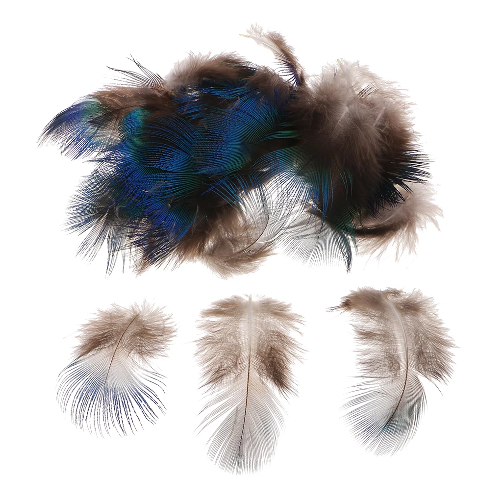 fityle 50pcs Peacock Feather Trim Embellishment for DIY Home Party Decoration Millinery Costume Clothing Decoration 5x3cm