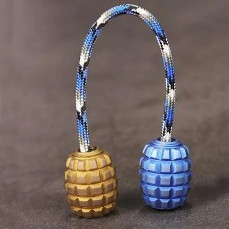 1PC Mini Grenade Shape Titanium Alloy Knife Beads Lanyard Pendant With Toothpick Fingertip Toys Begleri EDC Multi-tool Pendant - Цвет: Begleri B
