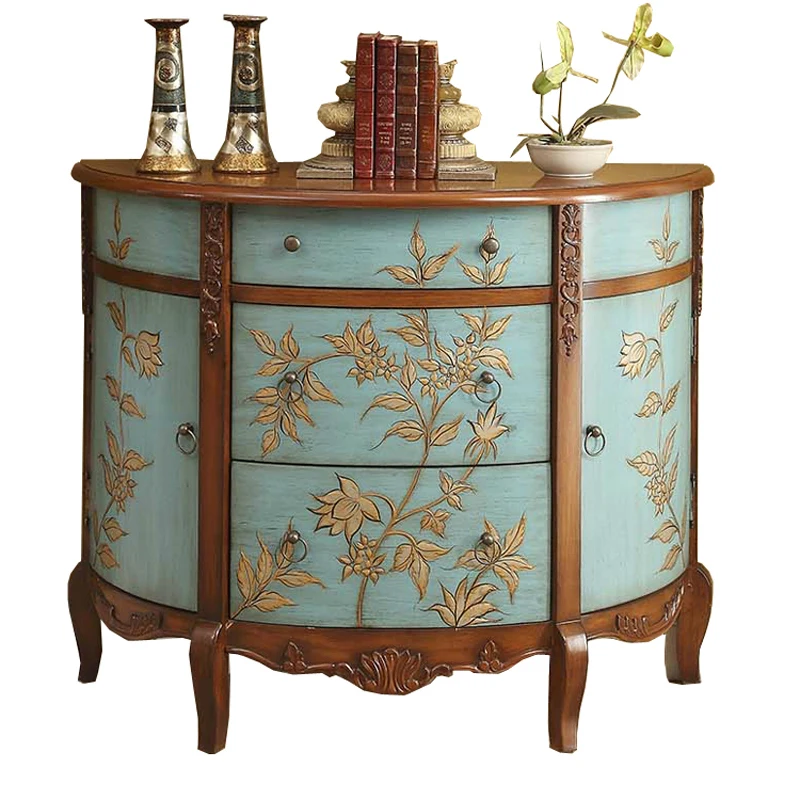European idyllic painting cabinet simple American living room decorative cabinet cabinet storage side cabinet European idyllic painting cabinet simple American living room decorative cabinet cabinet storage side cabinet