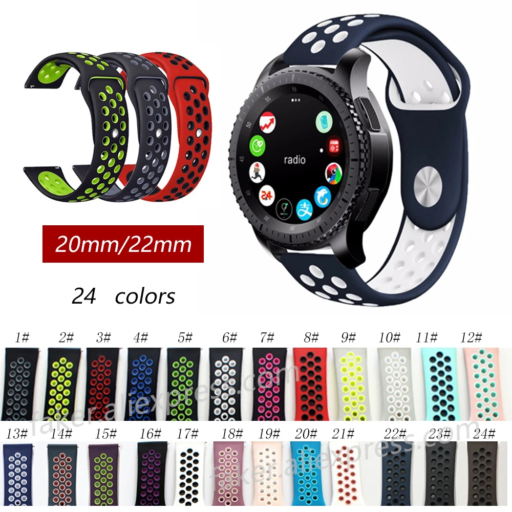 Силиконовый ремешок для Samsung Gear S3 S2 sport Frontier Classic силиконовый часов xiaomi huami amazfit bip
