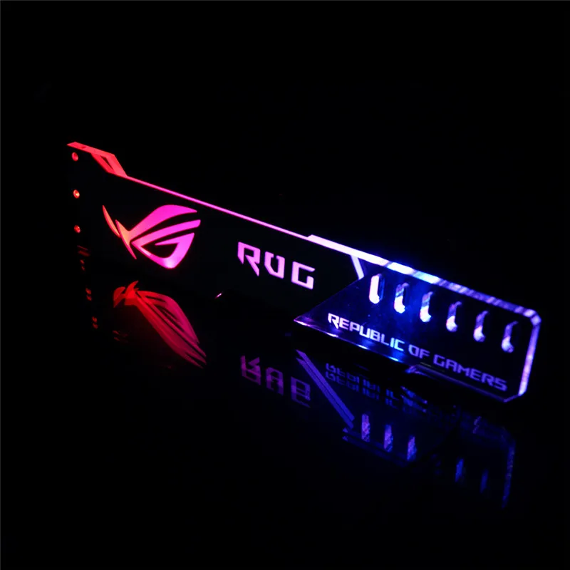 Держатель видеокарты с поддержкой VGA рамка GPU ROG 12V 4PIN RGB/5V 3PIN ARGB ASUS AURA SYNC алюминий +