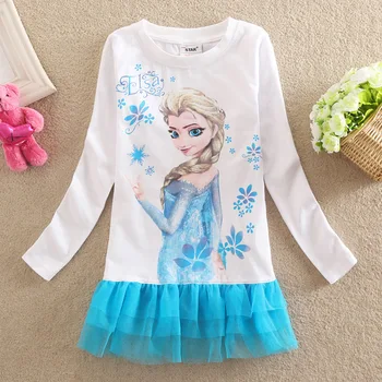 

Spring Autumn Girl's Princess Girls Dresses Baby kid's Casual Dresses 3-8Y Girls Mesh Dress Cute Cartoon Child Clothes