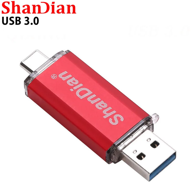 SHANDIAN(более 10 шт. бесплатный логотип) usb флеш-накопитель type-C 3,1 флеш-накопитель 16 ГБ 32 ГБ 64 Гб карта памяти для телефонов Смартфон android