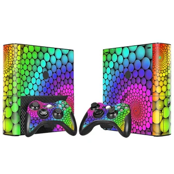 

Colorful design skin sticker Vinyl Protector Sticker Console +2pcs Controller Skin Decal for XBOX 360 E