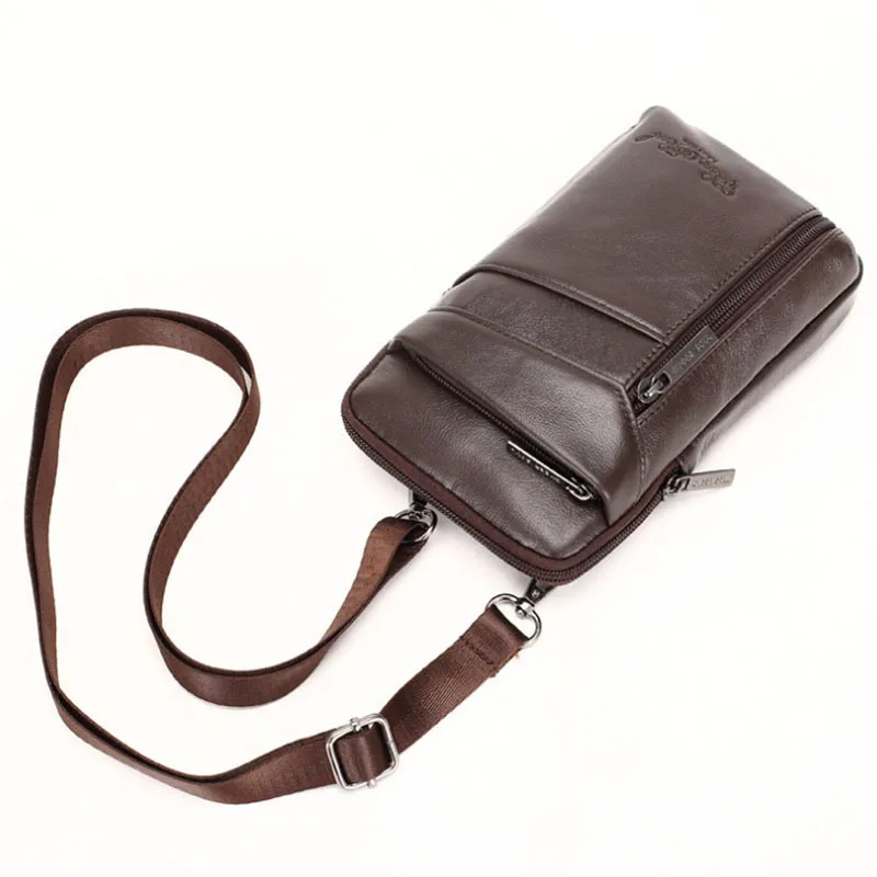 Новый для мужчин Crossbody Сумка-Пояс Кожа сотовый/Мобильный телефон сумка Пояс крюк моды мужской маленькая через плечо 2019