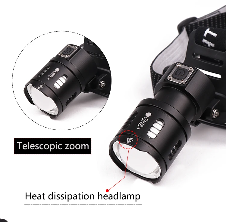 Фонарь налобный светодиодный XHP50/V6 18650 лм зарядка по USB|Налобные LED-фонари| |