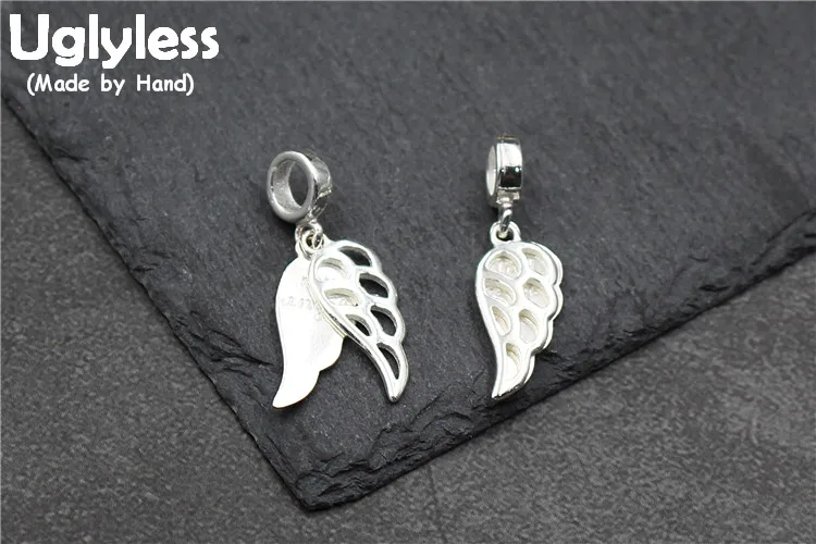 

Uglyless Real S 925 Sterling Silver Wings Charms Accessories Jewelry DIY Hollow Findings Handmade Fine Jewellery Exotic Pendants