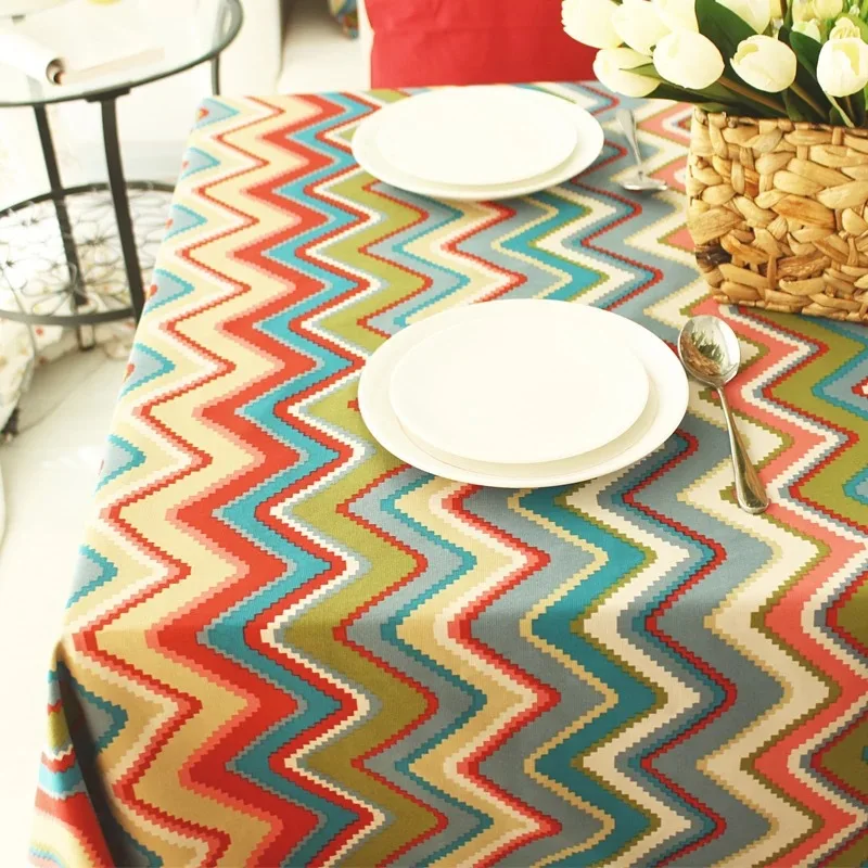 أوروبا نمط هندسي Coloful مفرش مائدة مطبوع القطن الشاي مفرش طاولة ديكور منزلي مفرش طاولة الغبار القماش أوروبا نمط هندسي Coloful مفرش مائدة مطبوع القطن الشاي مفرش طاولة ديكور منزلي مفرش طاولة الغبار القماش