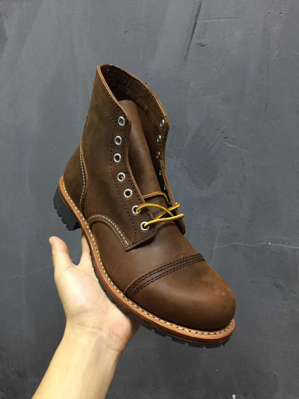 

New Retro Leather Men's Boots Leather Tooling Boots Gaobang Boots