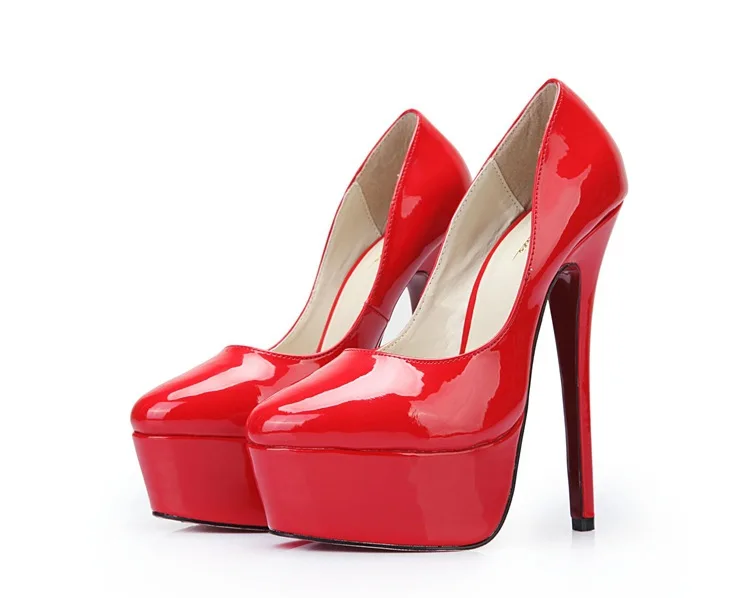 Туфли-лодочки г. Новая женская обувь летние или осенние женские туфли-лодочки на высоком каблуке 16 см в деловом или подиумном стиле большой размер 40-48