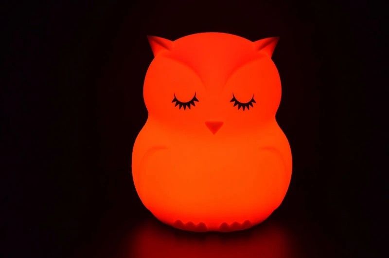 Lovely Owl Cartoon Night Light Silicone Colorful LED Bedside Night Lamp Gifts For Kids Bedroom Decoration Colors Changing Light (2)