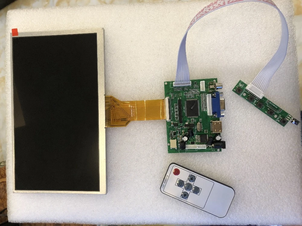 9 Inch for Raspberry Pi 3 LCD Display Screen Matrix TFT Monitor AT090TN12 V.3 with HDMI VGA AV Input Driver Board Controller