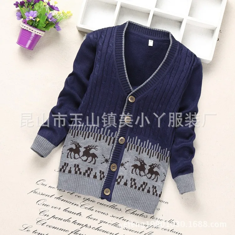 2018 New Men's Korean Children Sweater Boys Cardigan Sweater Winter