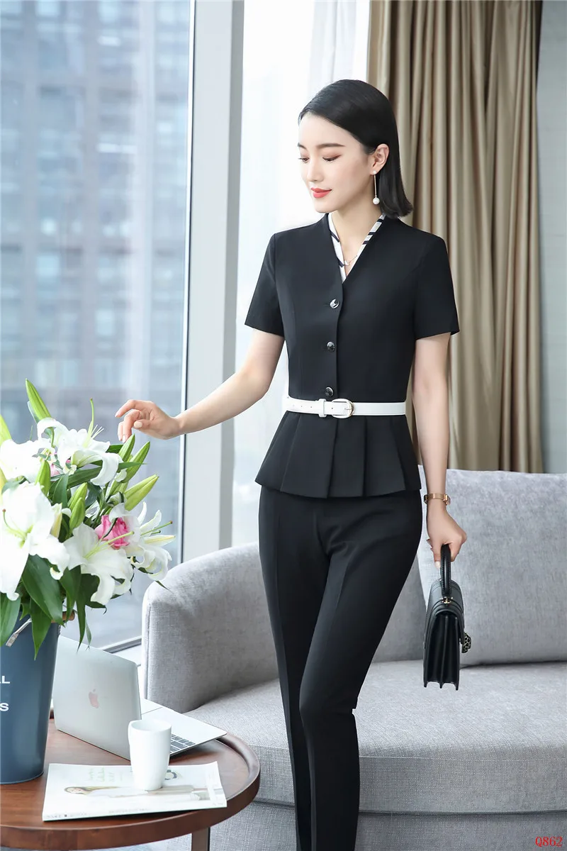Costumes Vêtements Les Pour Travail Bureau De D'été Pantalon Dames Uniforme Ensemble Veste Blazer D'affaires Femmes Styles Et 7wExgfSpq