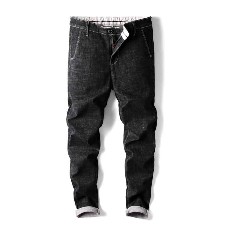 Бренд Jantour, Новое поступление, джинсы для мужчин, качественные повседневные мужские джинсовые штаны, прямые облегающие темно-синие мужские брюки Yong Man - Цвет: Black