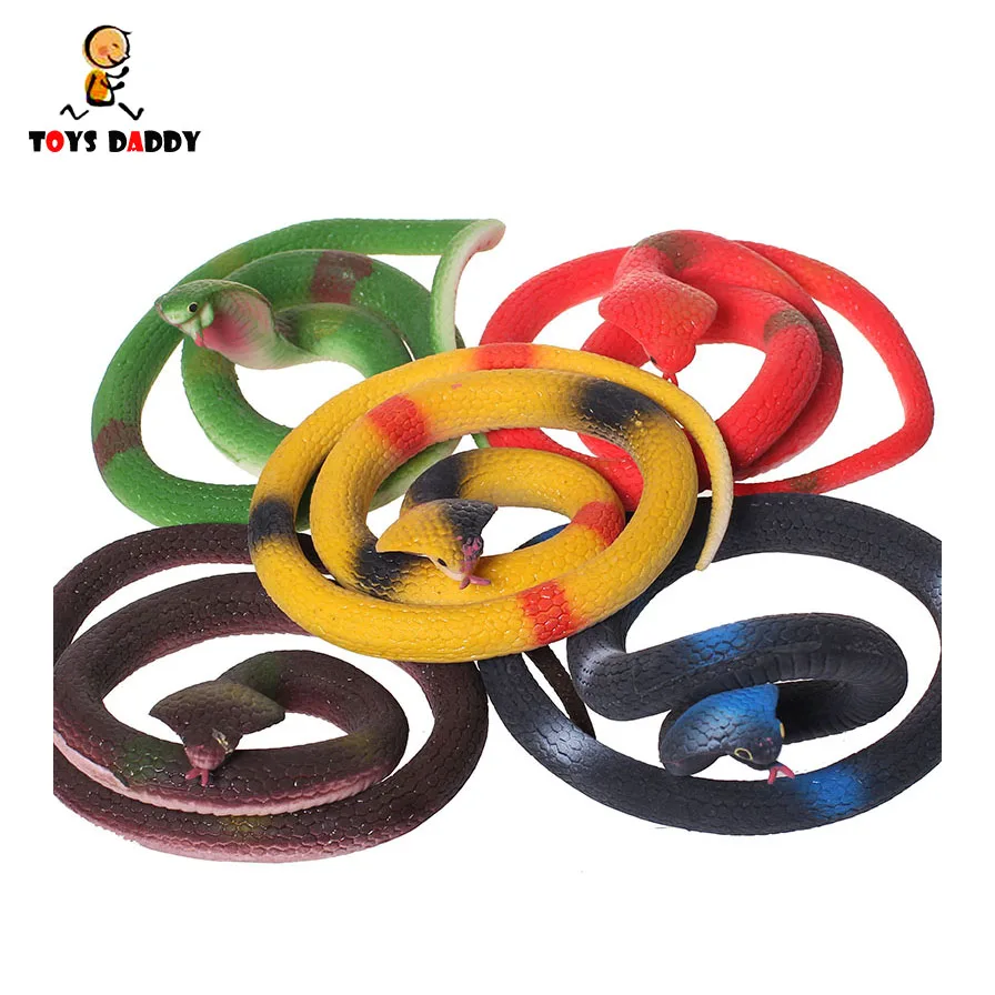 

66cm 1PCS in Random Soft Reptile Cobra Snakes Prank Toy Gags Practical Jokes Funny Trick Fun Halloween Novelty Mischief Squishy