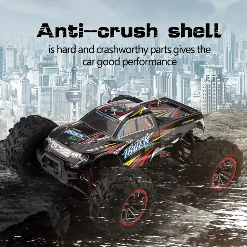 

1:10 RC car RC Four-Wheels Drive 2 Motors Car Remote Control Model 46km/h Vehicle 2.4GHz frequency tires waterproof Truck Toy