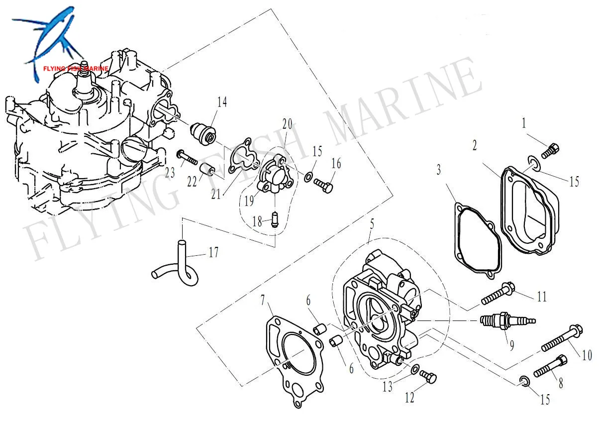 Подвесной двигателя F4-04000011 термостат Прокладка крышки для Parsun HDX 4-ход F2.6 F4 F5 F6 моторная лодка Бесплатная доставка