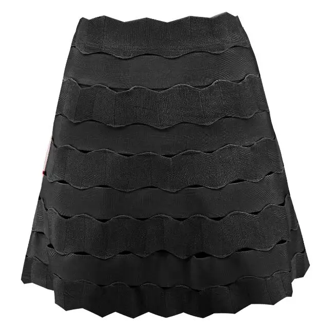 Женская летняя стильная Сексуальная Черно-розовая синяя повязная юбка трикотажная Милая дизайнерская юбка-карандаш - Цвет: Черный