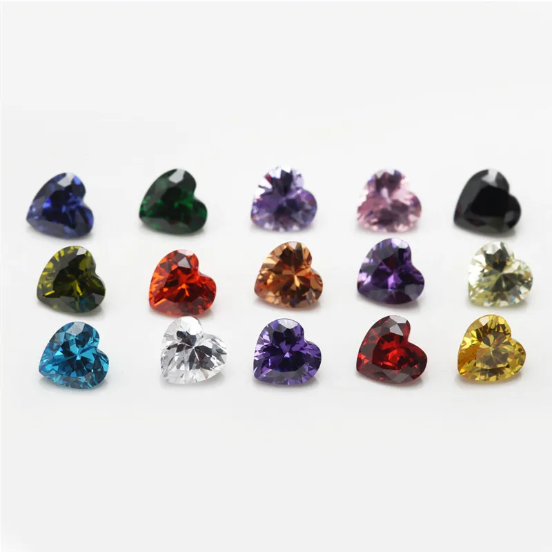 

CZ 1pc Per 15 Colors Size 4x4~10x10mm Loose Heart Shape Synthetic Cubic Zirconia Stone