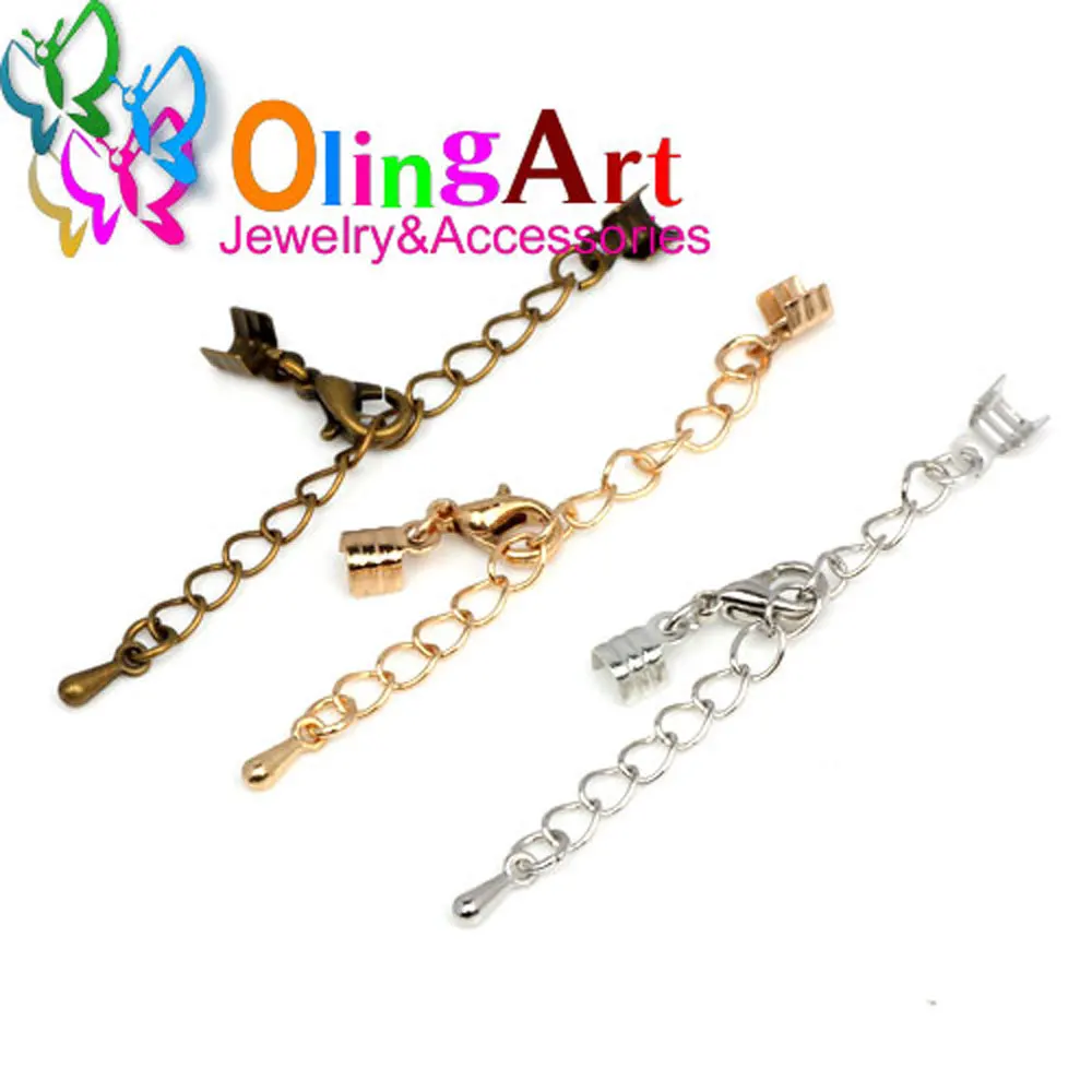 Buy OlingArt necklace bracelet flat leather cord crimp