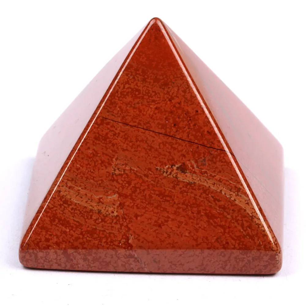 

Natural Tumbled Red Jasper Semiprecious Stone Carved Pyramidal Crystal Healing Crafts HRT062