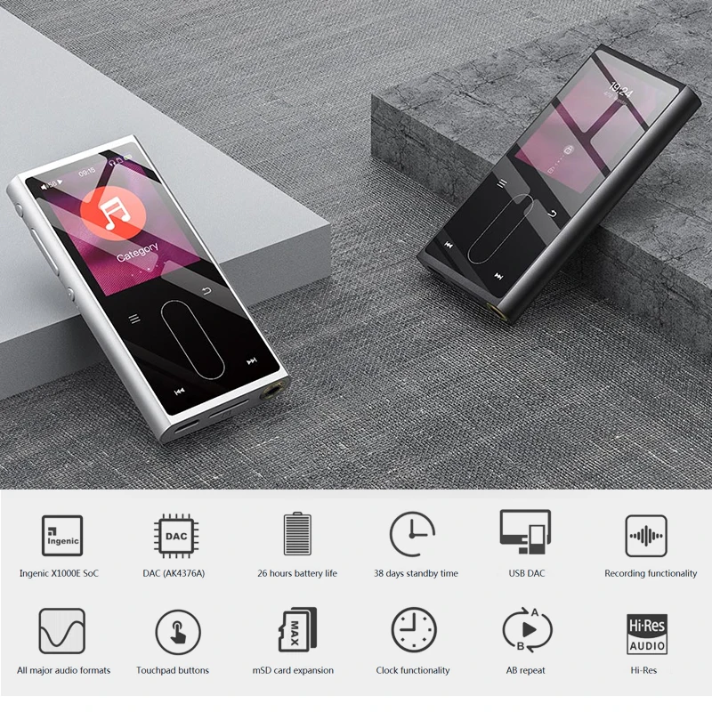  FIIO M3K Mini HIFI Hi-Res Lossless Portable Music Player MP3 AK4376A DAC chips High-fidelity record