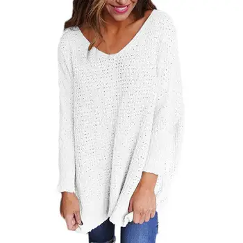 

Medium long Sweater Women Coat 2017 Autumn And Winter Long Sleeve Loose Style Fashion Casual Lady Pullovers Outerwear WS1391Y