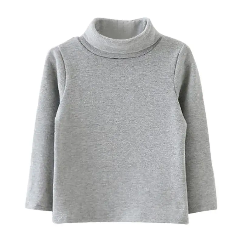 

New Winter Kids Boys Girls Long-sleeved High Neck Sweater Base Warm Cotton Shirt