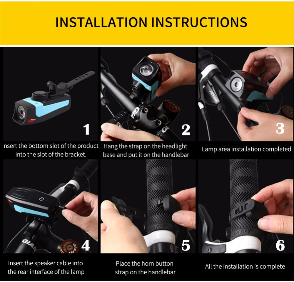 Perfect WEST BIKING Bicycle Front Light USB Lamp Bike 2000mAh 5 Modes Light For Bicycle Headlight Led Rechargeable With 130 db Speaker 15