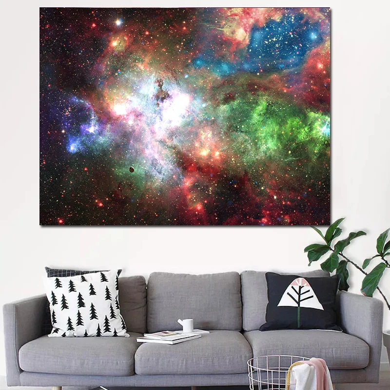 

RELIABLI ART Colorful Starry star landscape Painting Unframed Picture Oil Paintings Waterproof Ink print Living Room Decoration