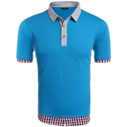 Coofandy Лето 2017 г. модные Для Мужчин's Повседневное короткий рукав мужской Рубашки для мальчиков простой контраст Цвет одежда в клетку Рубашки