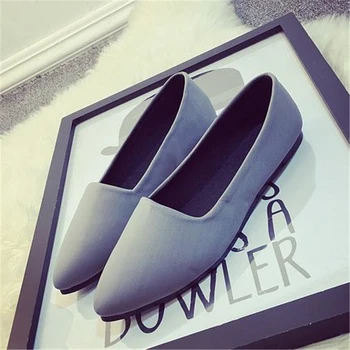 

2018 new Europe and the United States pointed flat shoes simple work shoes stretch cloth flat with flat shoes women's shoes