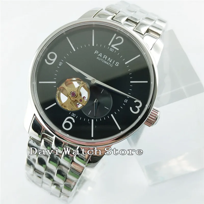 

38mm Parnis Casual Black Dial Stainless Steel Miyota Automatic Movement Mens watch