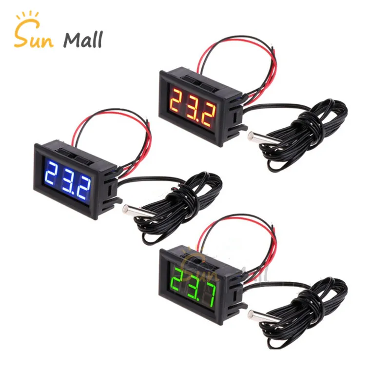 

DC 12V Embedded Digital Thermometer Digital Display -50~110 Precision TemperatureThermometer 1 meter probe
