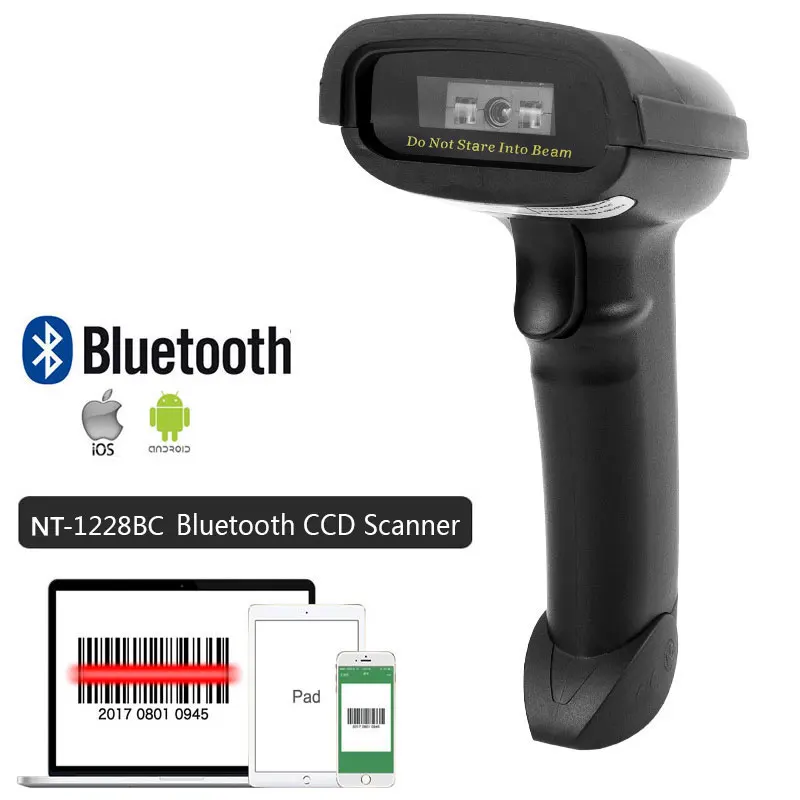 NETUM NT-1698W Ручной беспроводной сканер штрих-кода и NT-1228BL Bluetooth 1D/2D QR считыватель штрих-кода PDF417 для IOS Android IPAD - Цвет: 1228BC Bluetooth CCD