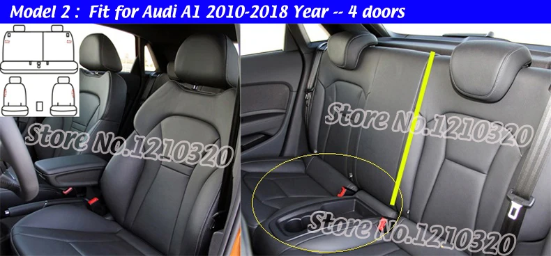 Ausftorer соответствующее потребностям сиденье Чехлы для Audi A1 из воловьей кожи и искусственной кожи с подкладом для сиденья, автомобильные чехлы с подкладом, подушки протектор аксессуары для интерьера