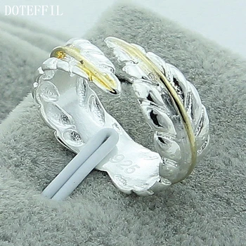 

DOTEFFIL 925 Sterling Silver Feather Ring For Women Wedding Engagement Party Fashion Charm Jewelry