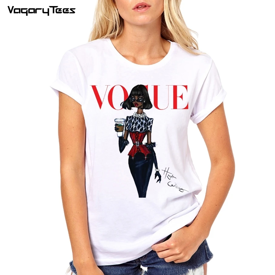 Женская Винтажная Футболка с принтом Харадзюку Vogue летняя и осенняя Сексуальная