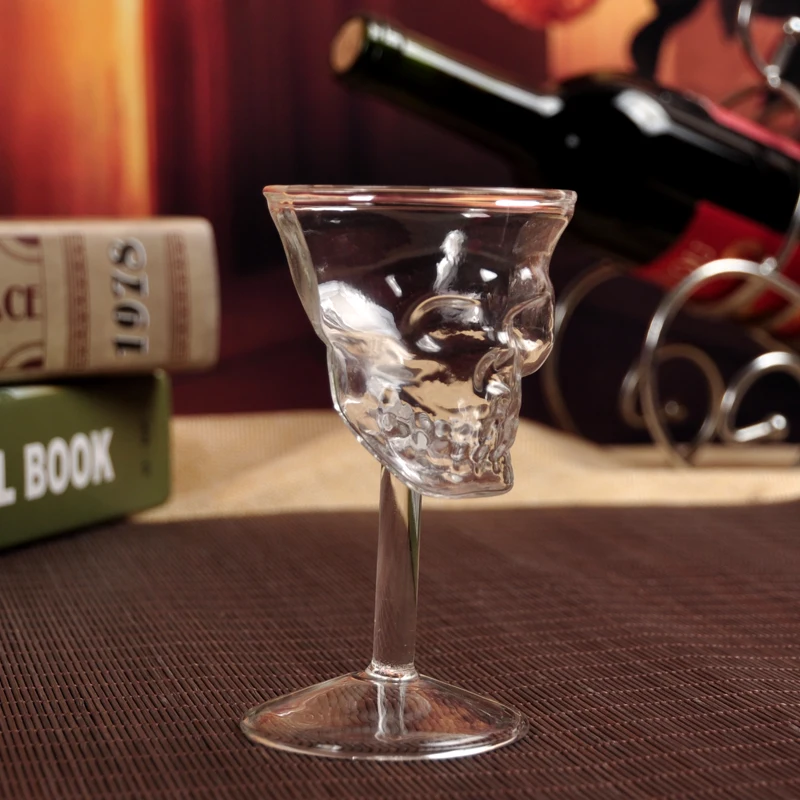 

65ML Creative Crystal Skull Head Glass Cup Mini Clear Wine Vodka Whiskey Drinking Glass Goblet Cup Set Barware Party Supply