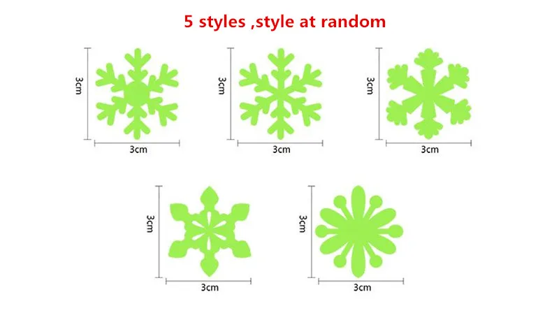 50 шт./компл. красочные светящиеся дома Снежинка Рождество наклейки на стену светятся в темноте наклейка для детей детские комнаты флуоресцентный Декор