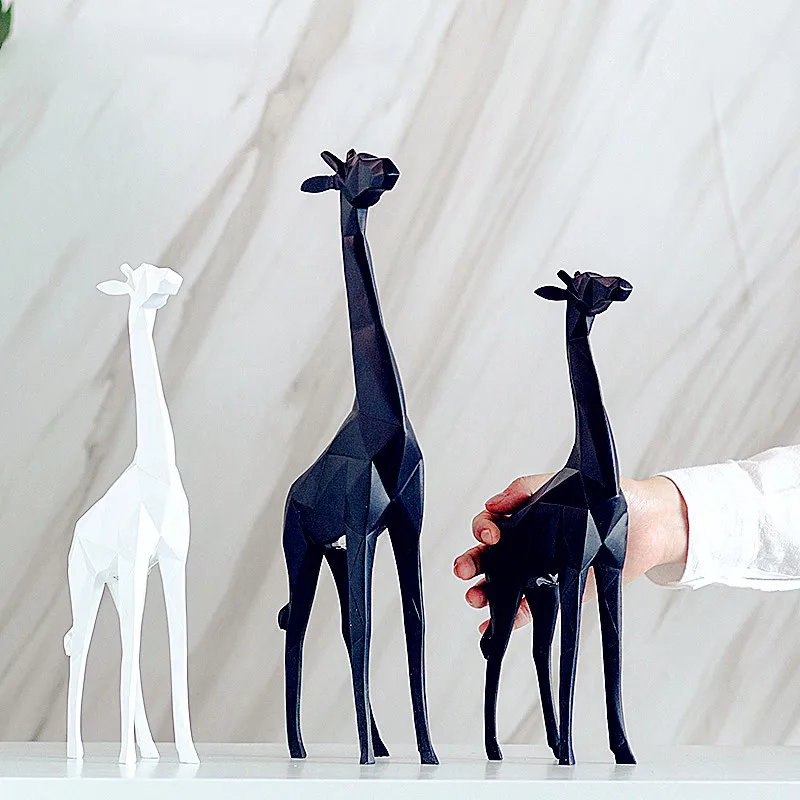 Животные Моделирование Белый оригами статуя жирафа ремесленника шоу окна украшения подарок Чисто руководство Европейский стиль L2779
