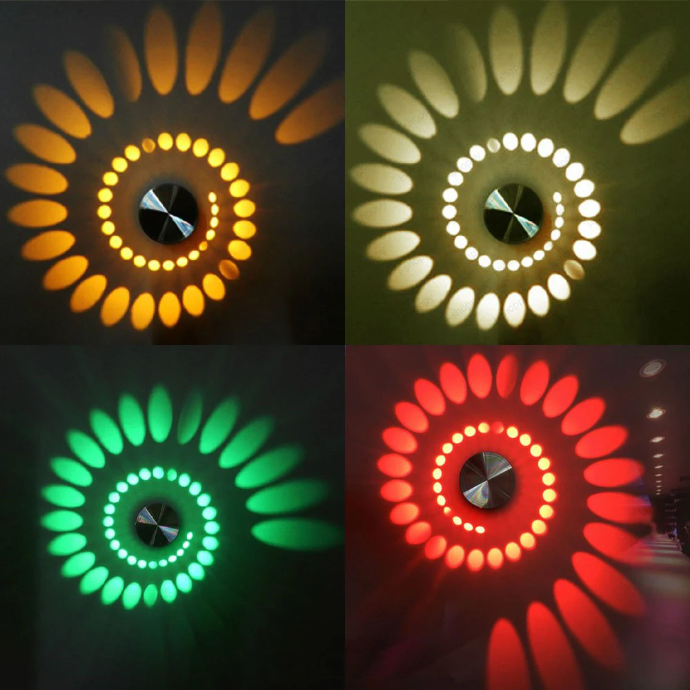 3 Вт Креативный светодиодный настенный светильник RGB, настенный светильник, современный светильник, светящийся светильник, бра, украшение стены в помещении, AC85-265V