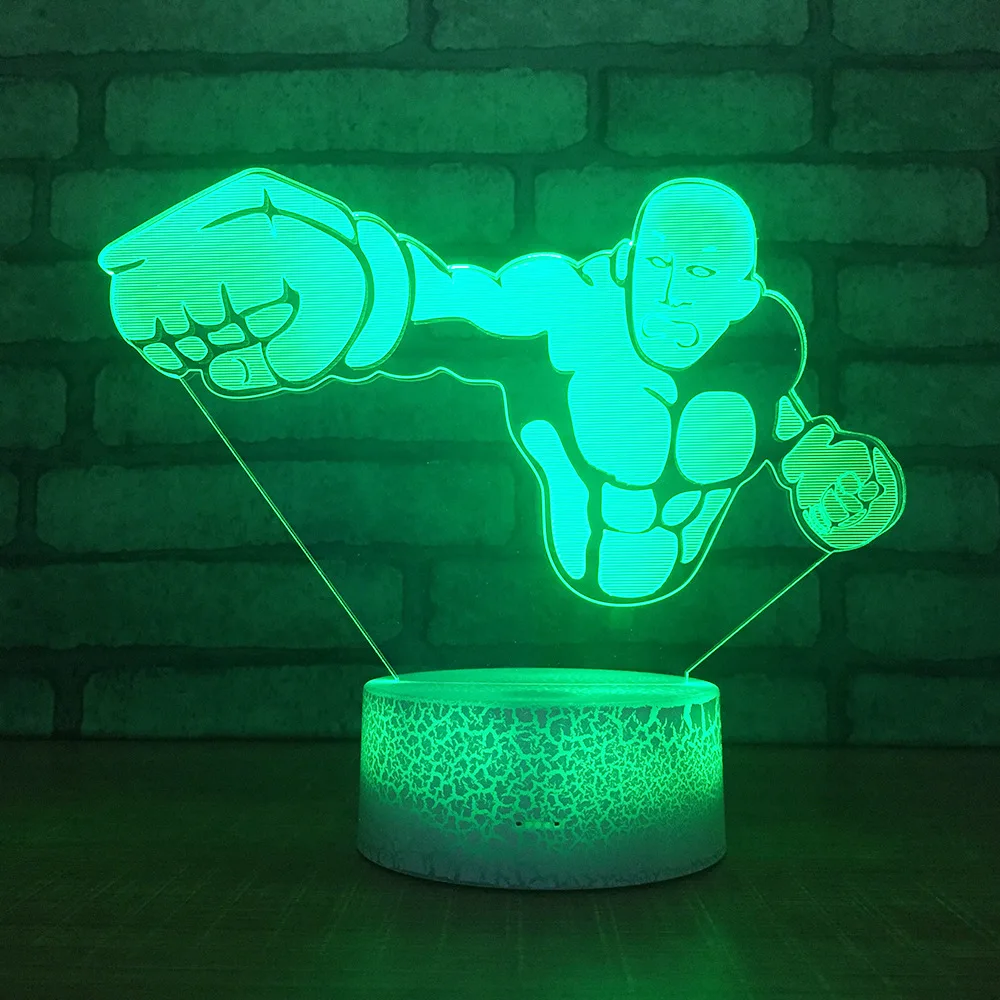 

Colorful Acrylic Crack 3d Small Night Table Lamps For Living Room White base Lovely 7 color change 3D Lamp Christmas decorations