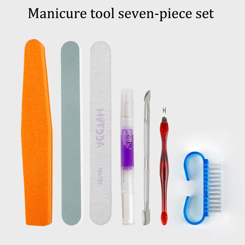 

Full Manicure Set Nail Art Tool Sets 7 PCS/Set Universal Home Office Manicure Set Nail Cleaner Grooming Kit Nail Care