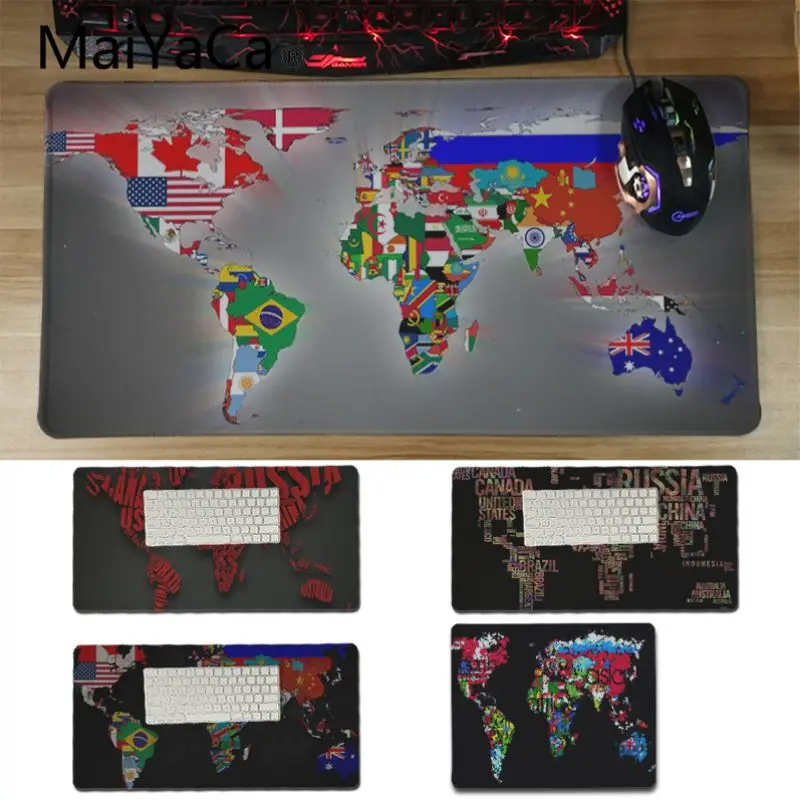 

MaiYaCa Custom Skin Globe Map and National Flags Large Mouse pad PC Computer mat Soft Rubber Professional Gaming Computer