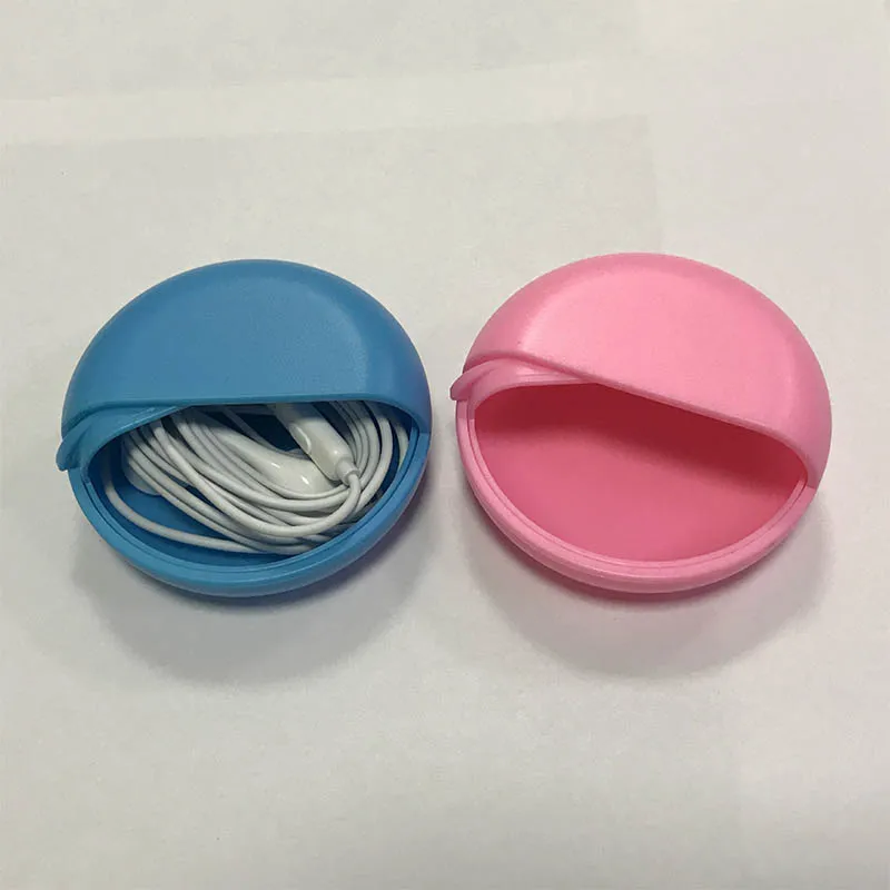 

1pcs data cable storage box 7.5 * 3cm rotating cover earphone container Home accessories Easy to carry